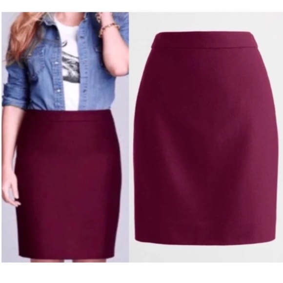 J. Crew Dresses & Skirts - J Crew maroon wool blend pencil skirt